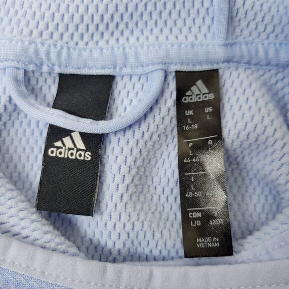 Adidas Women's Pullover Hoodie Light Blue with Coral Pink Logo Size Large - Picture 7 of 7